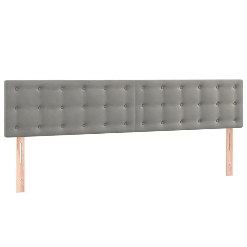 Galvūgalis su LED, šviesiai pilkas, 180x5x78/88cm, aksomas