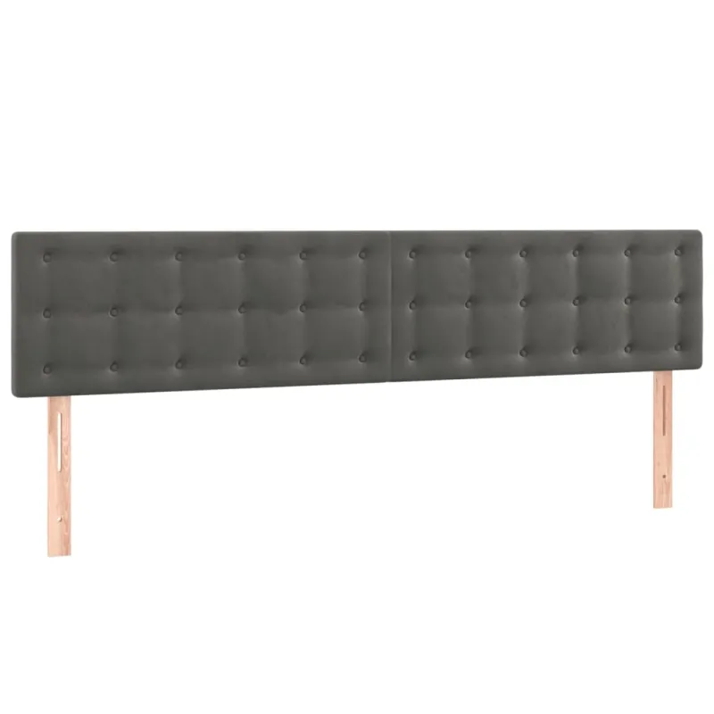 Galvūgalis su LED, tamsiai pilkas, 180x5x78/88cm, aksomas