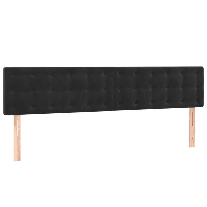 Galvūgalis su LED, juodos spalvos, 180x5x78/88cm, aksomas