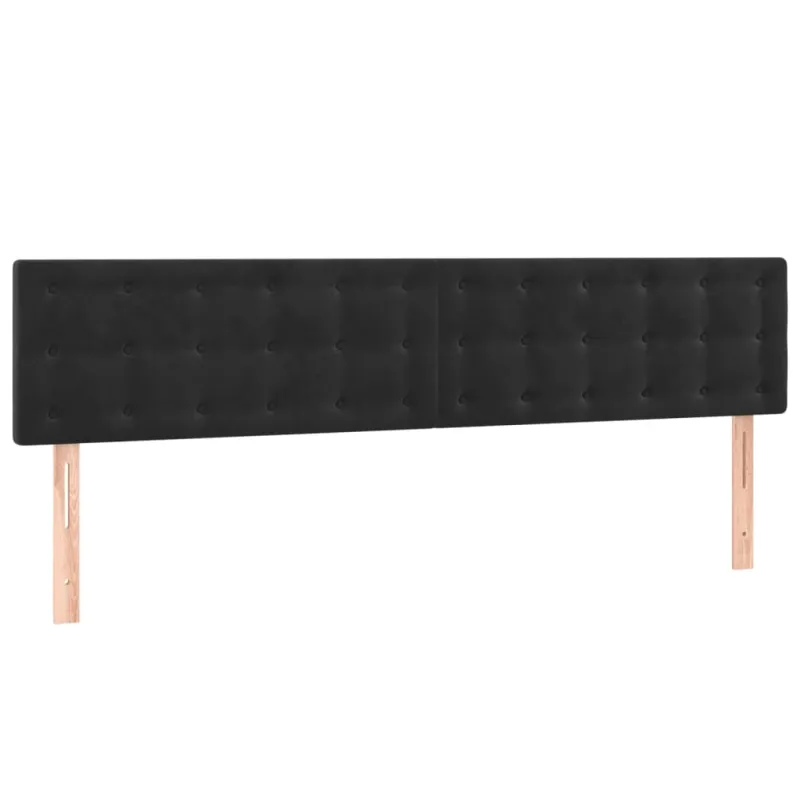 Galvūgalis su LED, juodos spalvos, 200x5x78/88cm, aksomas
