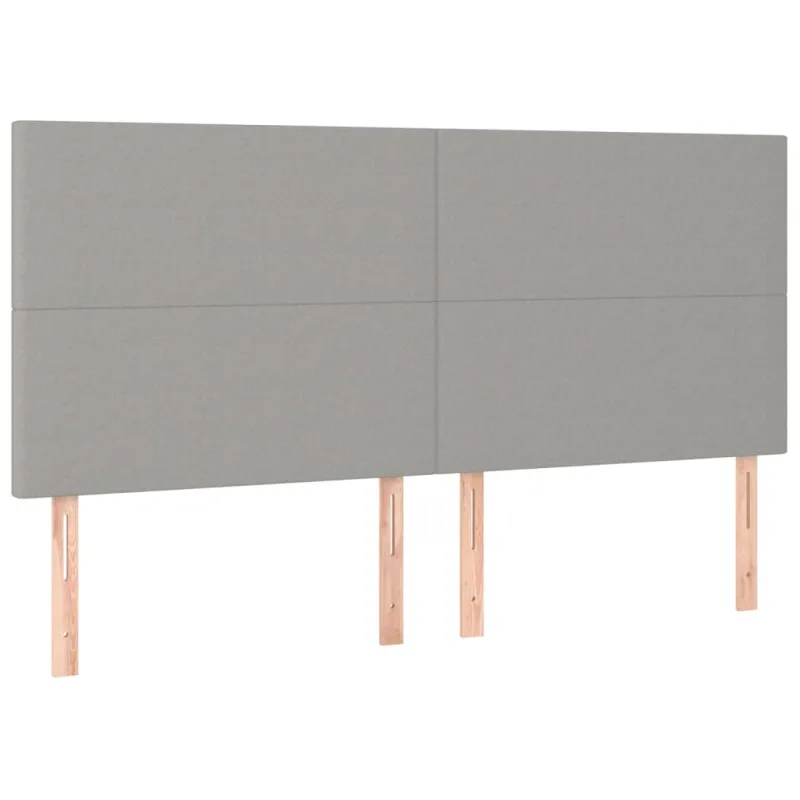 Galvūgalis su LED, šviesiai pilkas, 180x5x118/128cm, audinys