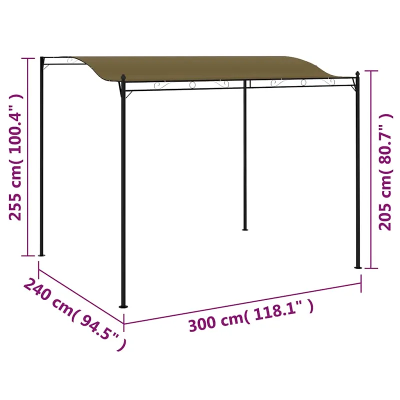 Uždanga nuo saulės, taupe spalvos, 3x2,4m, 180g/m²