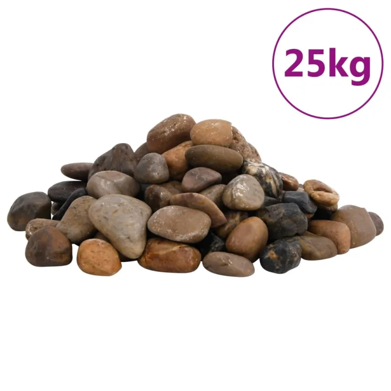 Poliruoti akmenukai, įvairių spalvų, 25kg, 2–5cm