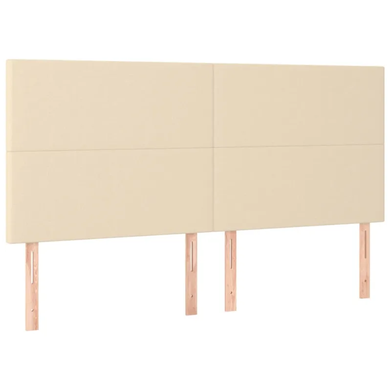 Galvūgalis su LED, kreminės spalvos, 180x5x118/128cm, audinys