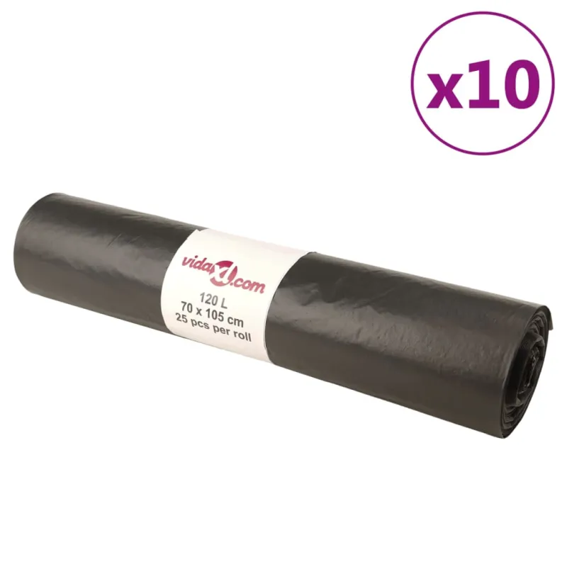 Šiukšlių maišai, 250vnt., juodos spalvos, 120l