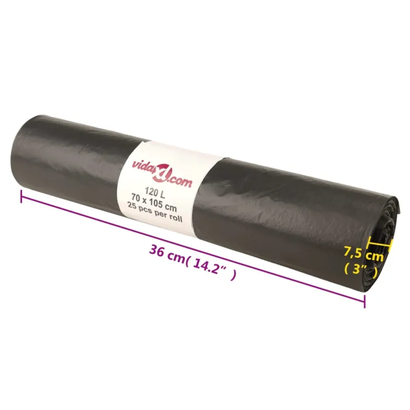 Šiukšlių maišai, 250vnt., juodos spalvos, 120l