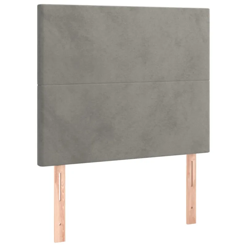 Galvūgalis su LED, šviesiai pilkas, 80x5x118/128cm, aksomas