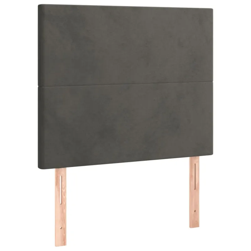 Galvūgalis su LED, tamsiai pilkas, 90x5x118/128cm, aksomas