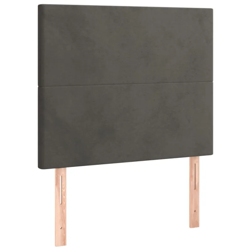 Galvūgalis su LED, tamsiai pilkas, 100x5x118/128cm, aksomas