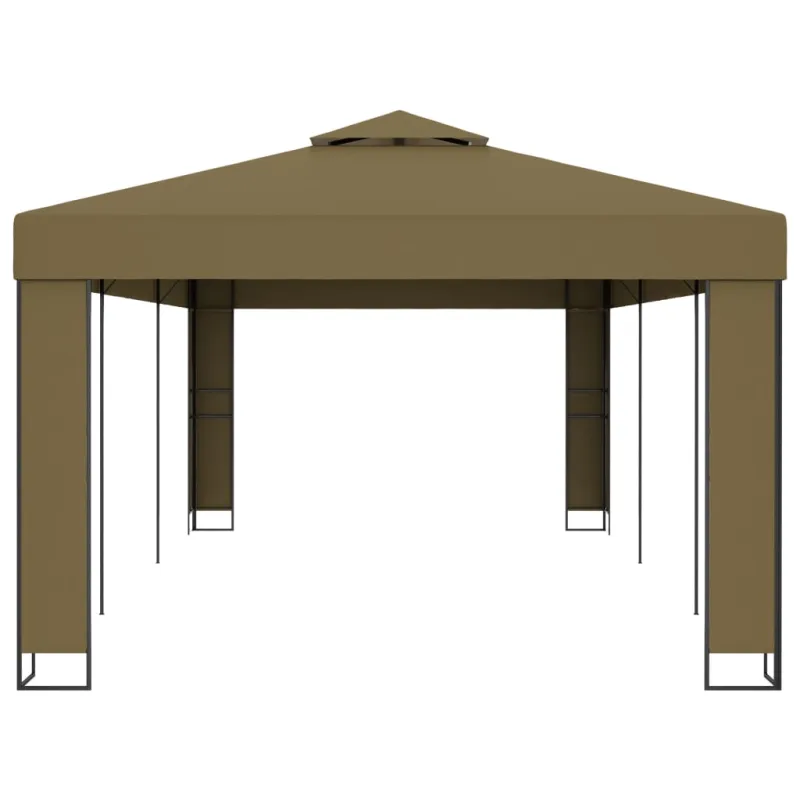 Pavėsinė su dvigubu stogu, taupe spalvos, 3x6m, 180g/m²