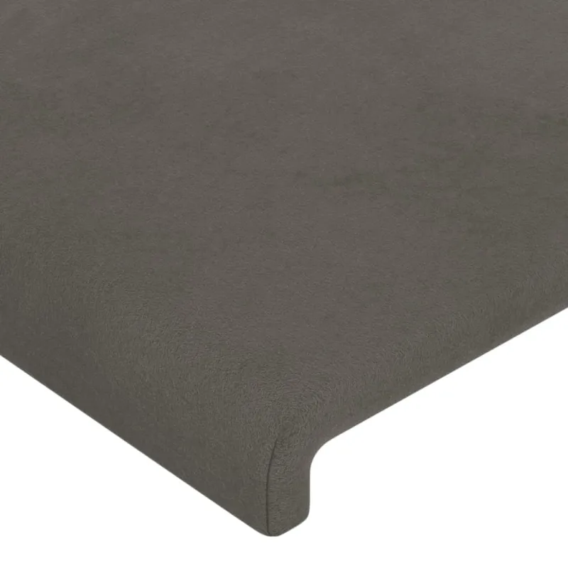 Galvūgalis su LED, tamsiai pilkas, 144x5x118/128cm, aksomas