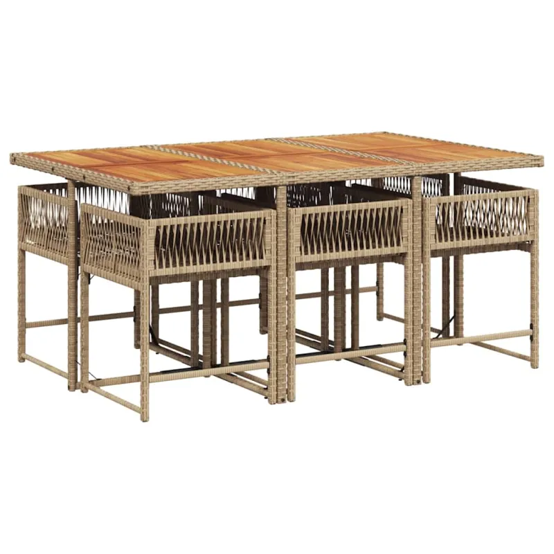 Soodekompletti pehmusteilla, 7 osaa, hiekka, polyrataani