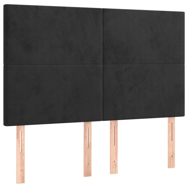 Galvūgalis su LED, juodos spalvos, 144x5x118/128cm, aksomas