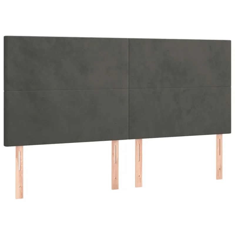Galvūgalis su LED, tamsiai žalias, 160x5x118/128cm, aksomas