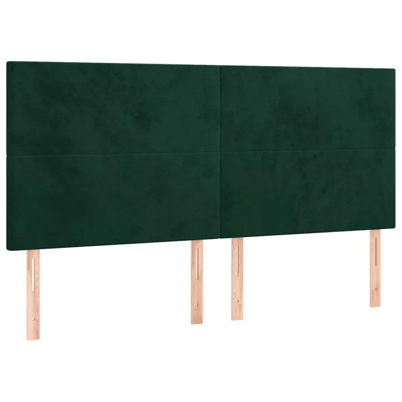 Galvūgalis su LED, tamsiai žalias, 180x5x118/128cm, aksomas