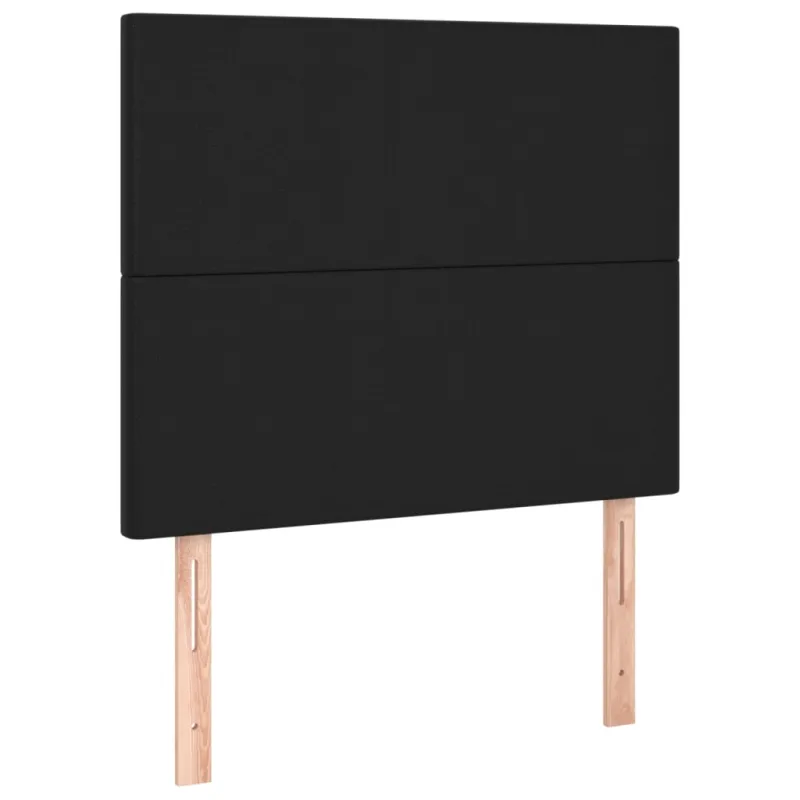 Galvūgalis su LED, juodos spalvos, 80x5x118/128cm, dirbtinė oda