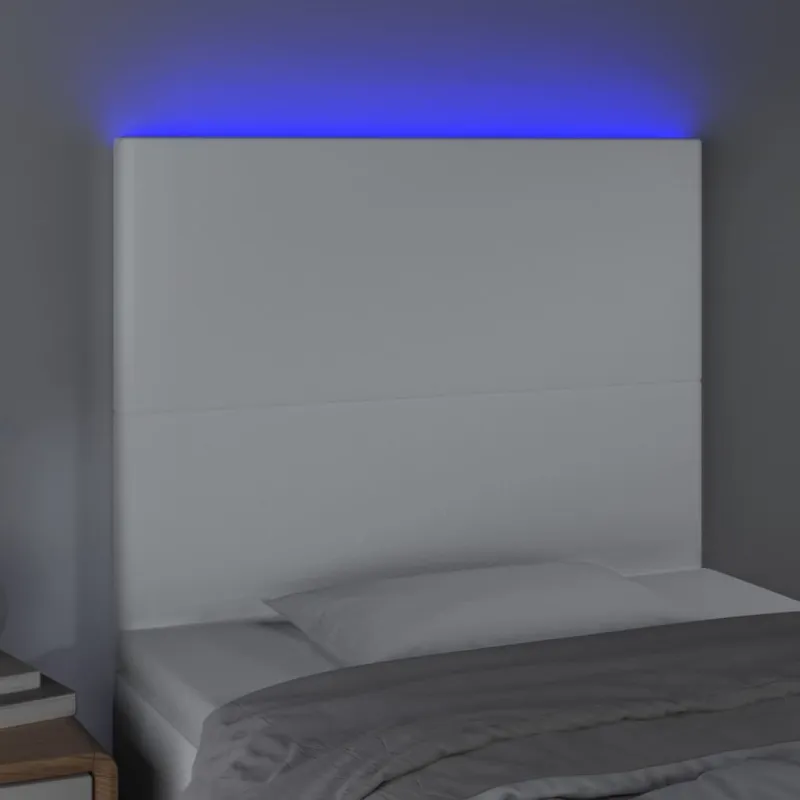 Galvūgalis su LED, baltos spalvos, 90x5x118/128 cm