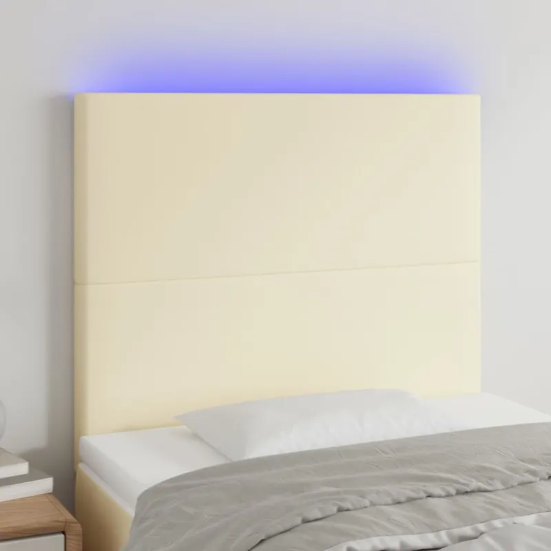Galvūgalis su LED, kreminės spalvos, 90x5x118/128 cm