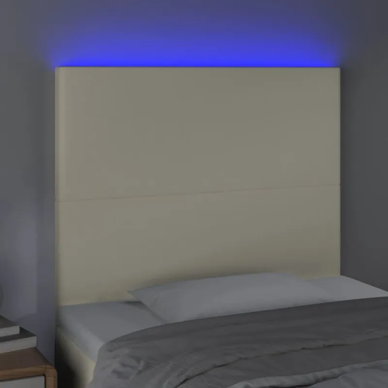 Galvūgalis su LED, kreminės spalvos, 90x5x118/128 cm