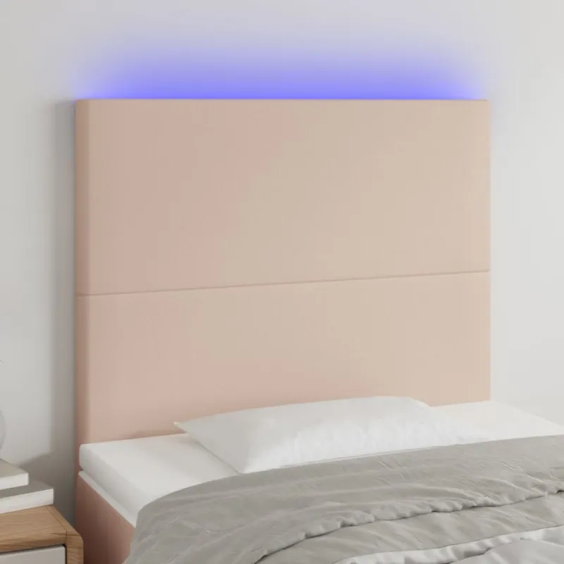 Galvūgalis su LED, kapučino spalvos, 90x5x118/128cm