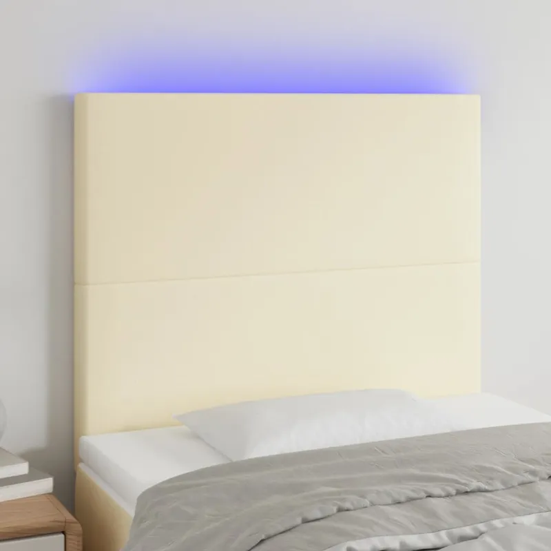 Galvūgalis su LED, kreminės spalvos, 100x5x118/128 cm