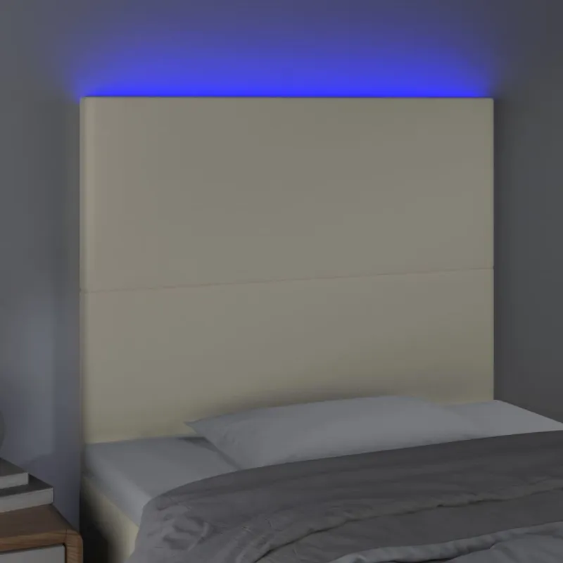 Galvūgalis su LED, kreminės spalvos, 100x5x118/128 cm