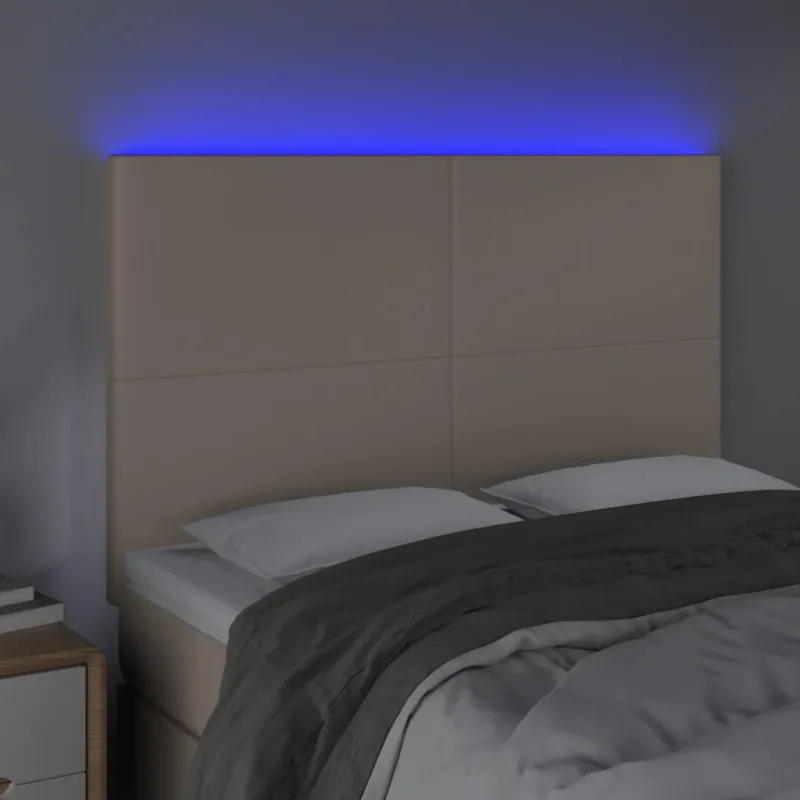 Galvūgalis su LED, kapučino spalvos, 144x5x118/128cm