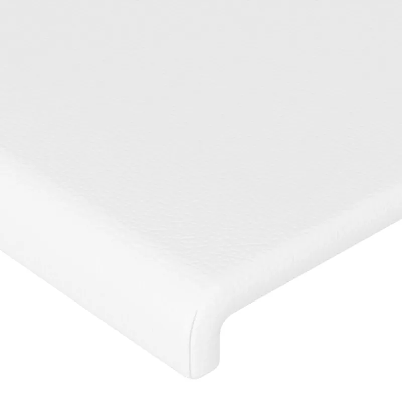 Galvūgalis su LED, baltos spalvos, 180x5x118/128cm dirbtinė oda