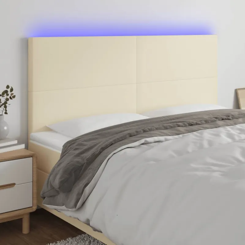 Galvūgalis su LED, kreminės spalvos, 180x5x118/128 cm