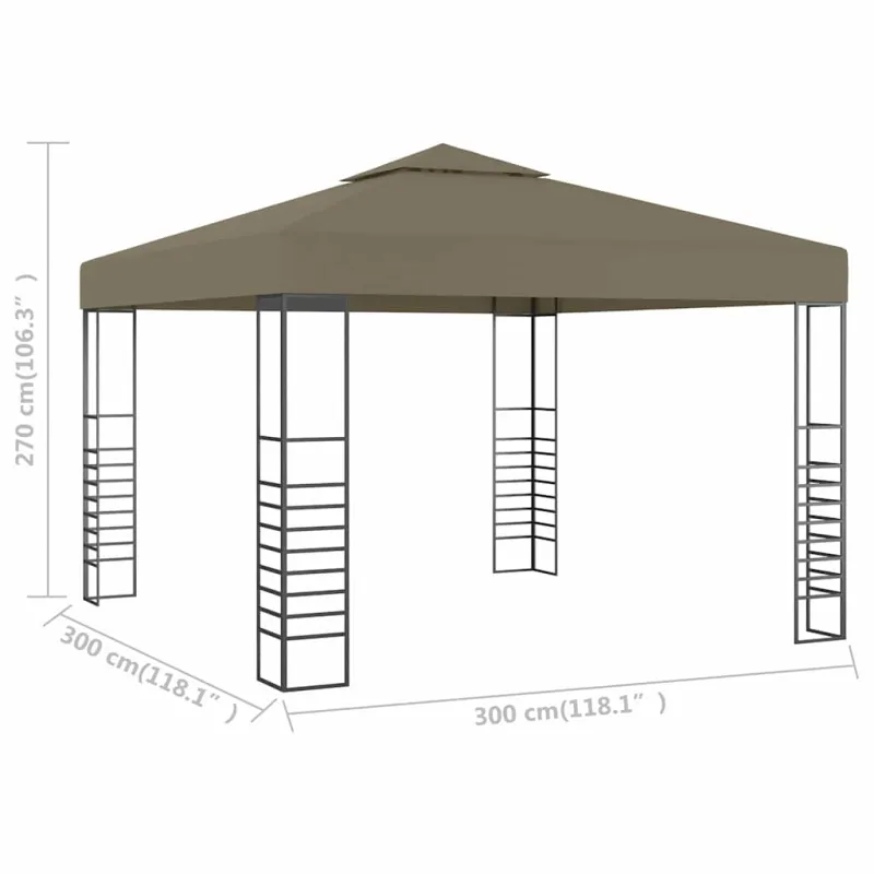 Sodo palapinė, taupe spalvos, 3x3m, 180 g/m²