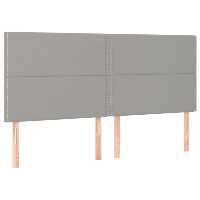 Galvūgalis su LED, šviesiai pilkas, 200x5x118/128cm, audinys