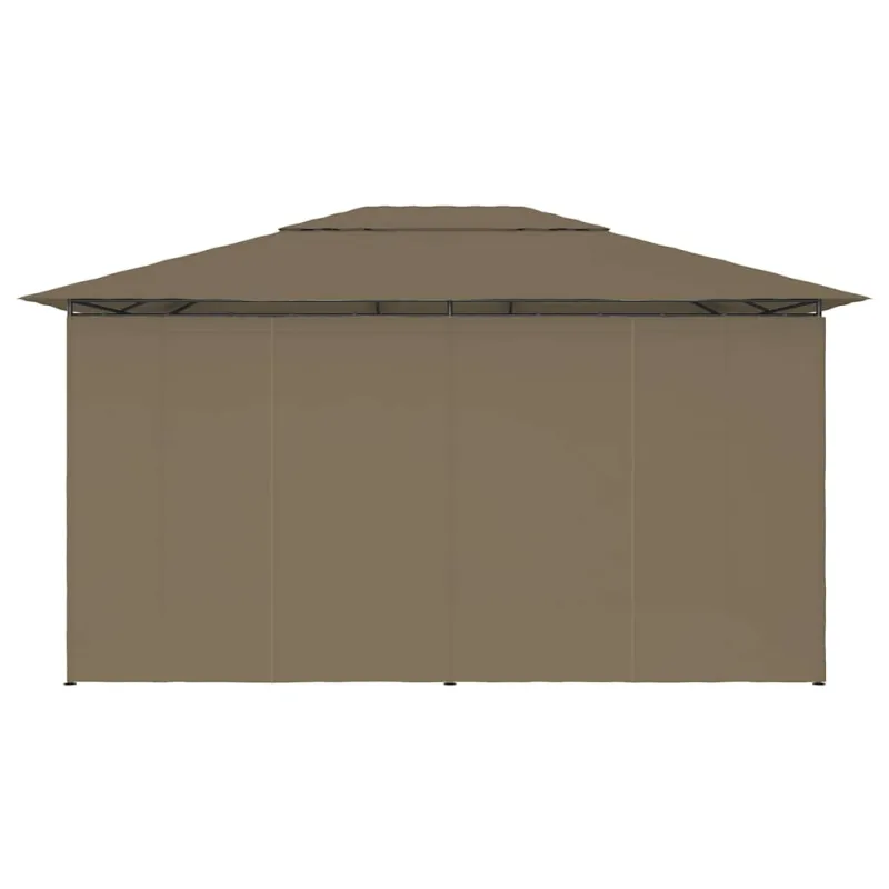Sodo palapinė su užuolaidomis, taupe spalvos, 4x3m, 180g/m²