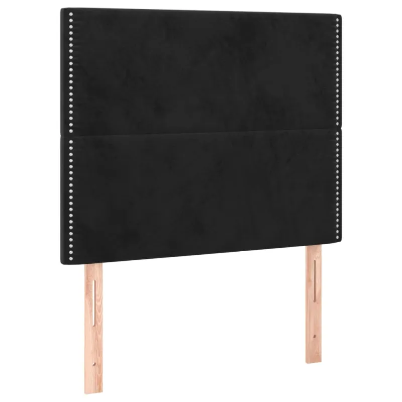 Galvūgalis su LED, juodos spalvos, 90x5x118/128cm, aksomas