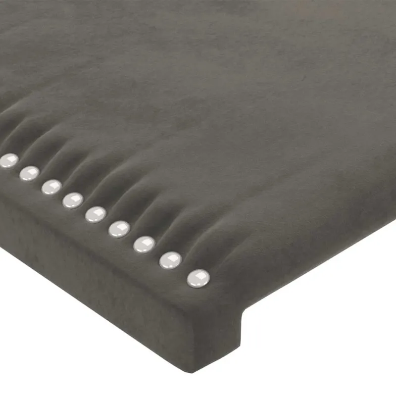 Galvūgalis su LED, tamsiai pilkas, 144x5x118/128cm, aksomas