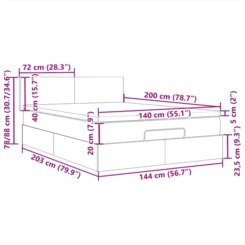 Galvūgalis su LED, tamsiai pilkas, 144x5x118/128cm, aksomas