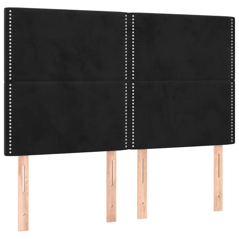 Galvūgalis su LED, juodos spalvos, 144x5x118/128cm, aksomas