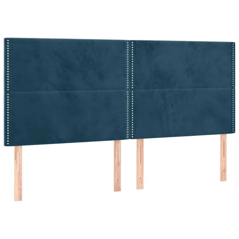 Galvūgalis su LED, tamsiai mėlynas, 160x5x118/128cm, aksomas