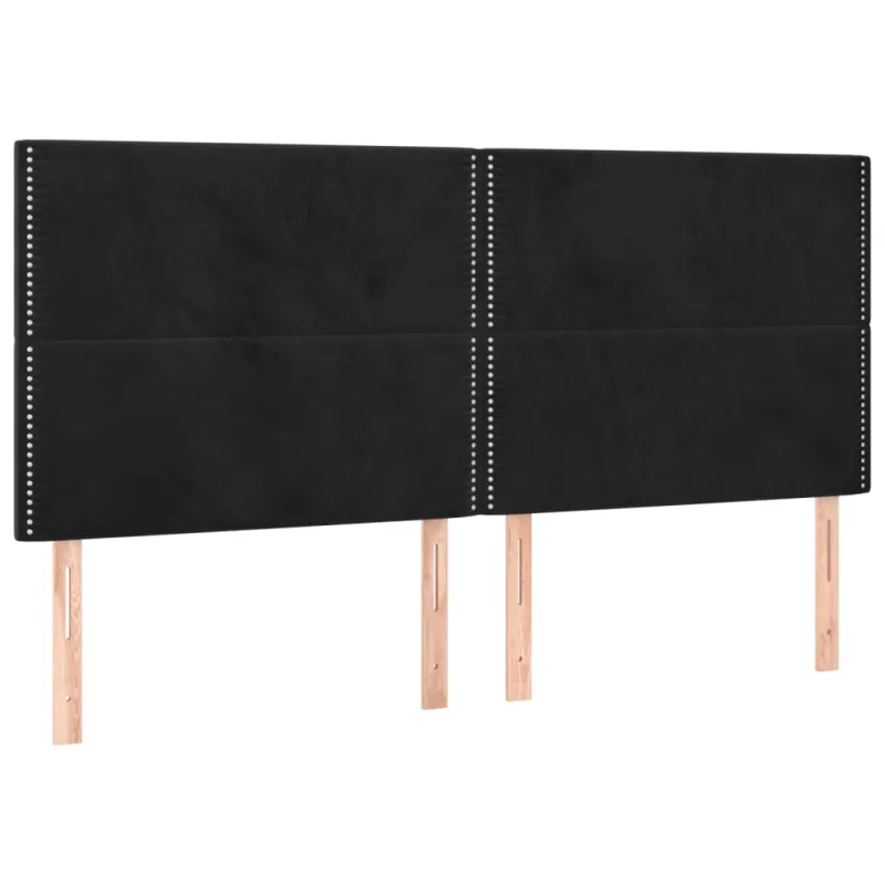 Galvūgalis su LED, juodos spalvos, 180x5x118/128cm, aksomas