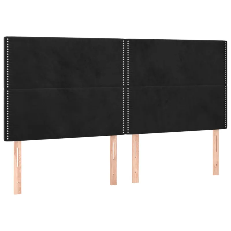 Galvūgalis su LED, juodos spalvos, 200x5x118/128cm, aksomas