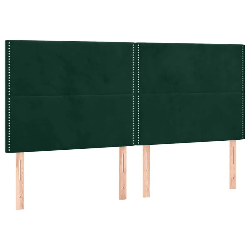 Galvūgalis su LED, tamsiai žalias, 200x5x118/128cm, aksomas