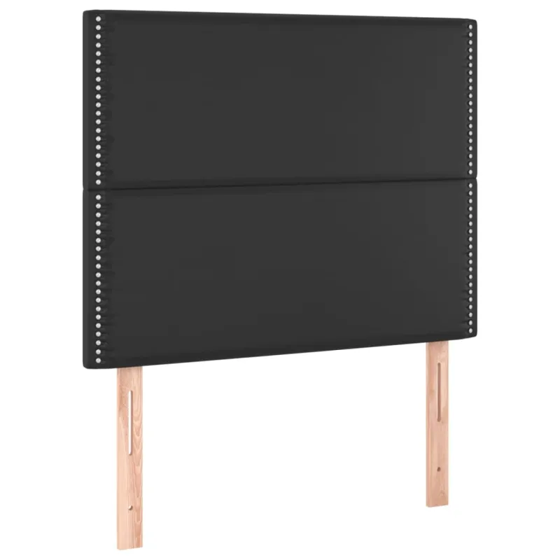 Galvūgalis su LED, juodos spalvos, 100x5x118/128cm dirbtinė oda