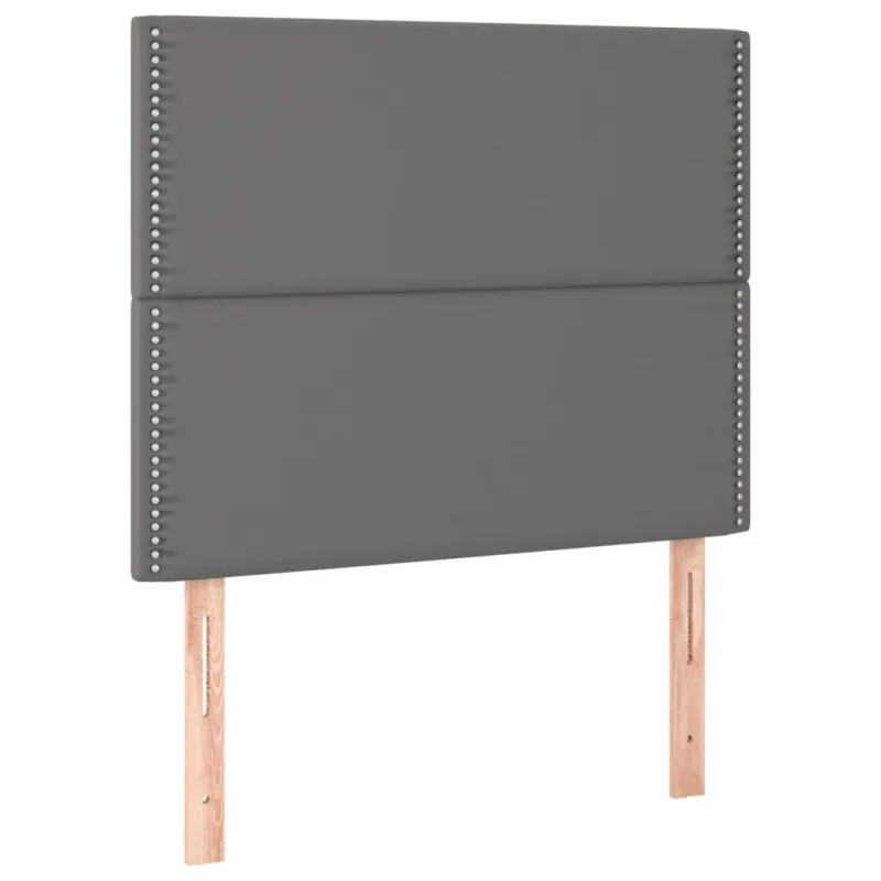 Galvūgalis su LED, pilkas, 100x5x118/128cm, dirbtinė oda