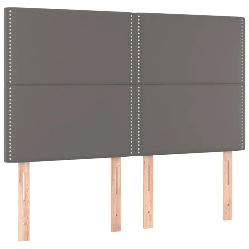 Galvūgalis su LED, pilkas, 144x5x118/128cm, dirbtinė oda