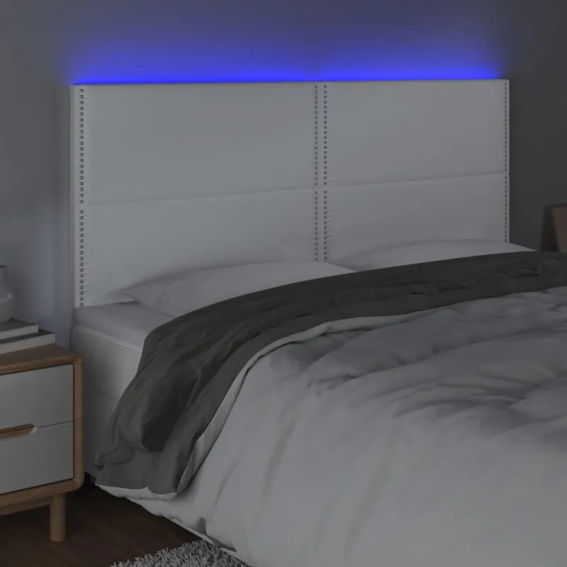 Galvūgalis su LED, baltos spalvos, 200x5x118/128 cm