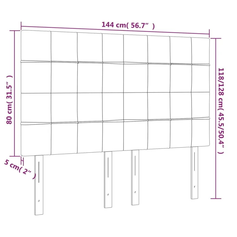 Galvūgalis su LED, tamsiai rudos spalvos, 144x5x118/128cm