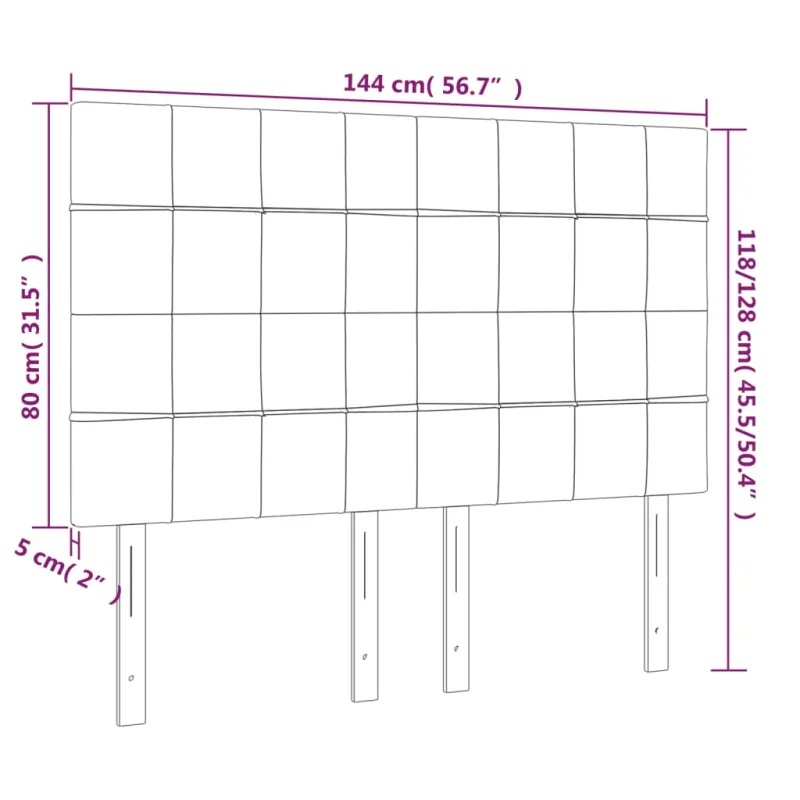 Galvūgalis su LED, kreminės spalvos, 144x5x118/128cm, audinys