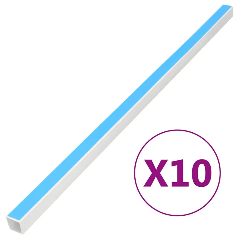 Kabelių kanalas, 10x10mm, 10m, PVC, savaime prilimpantis