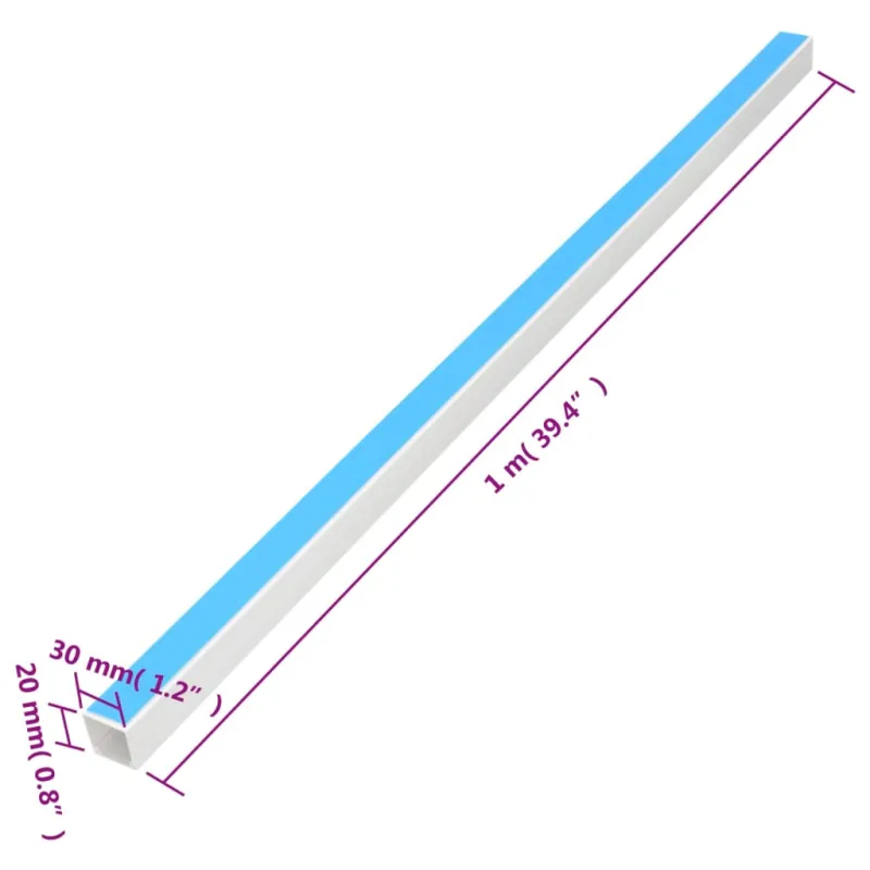 Kabelių kanalas, 30x20mm, 10m, PVC, savaime prilimpantis