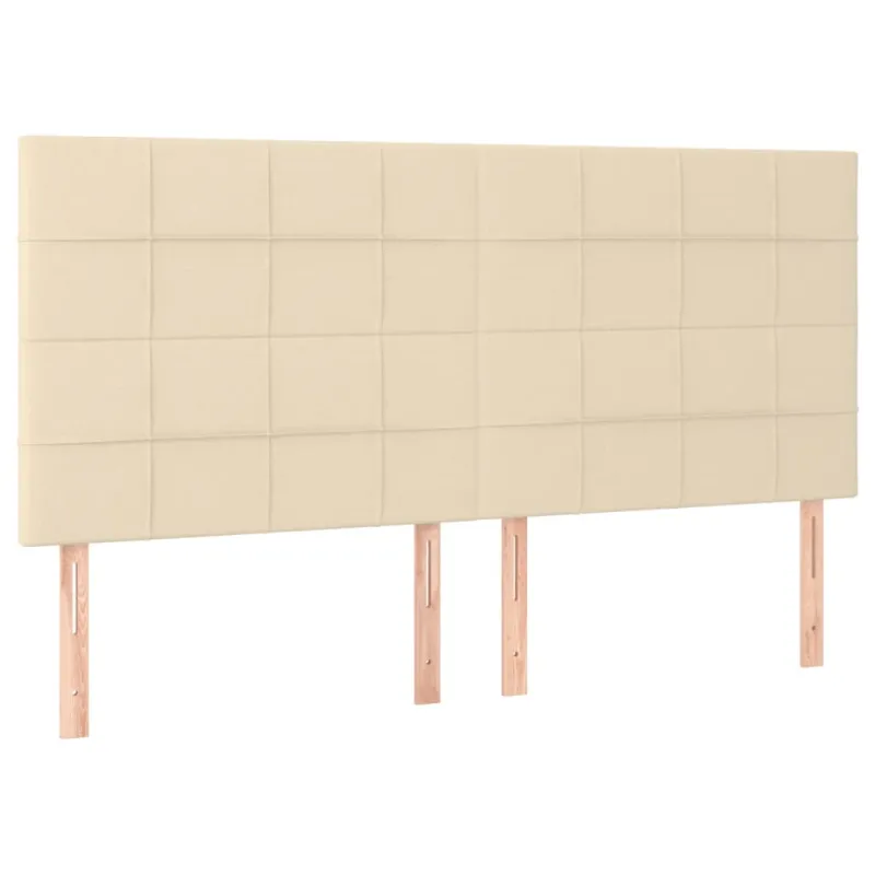 Galvūgalis su LED, kreminės spalvos, 180x5x118/128cm, audinys