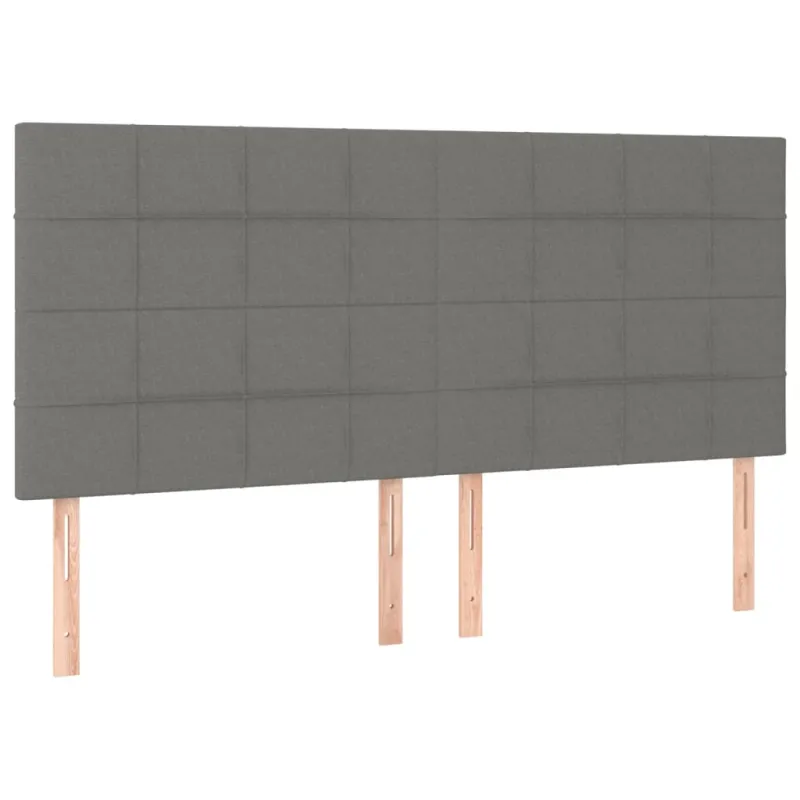 Galvūgalis su LED, tamsiai pilkas, 200x5x118/128cm, audinys